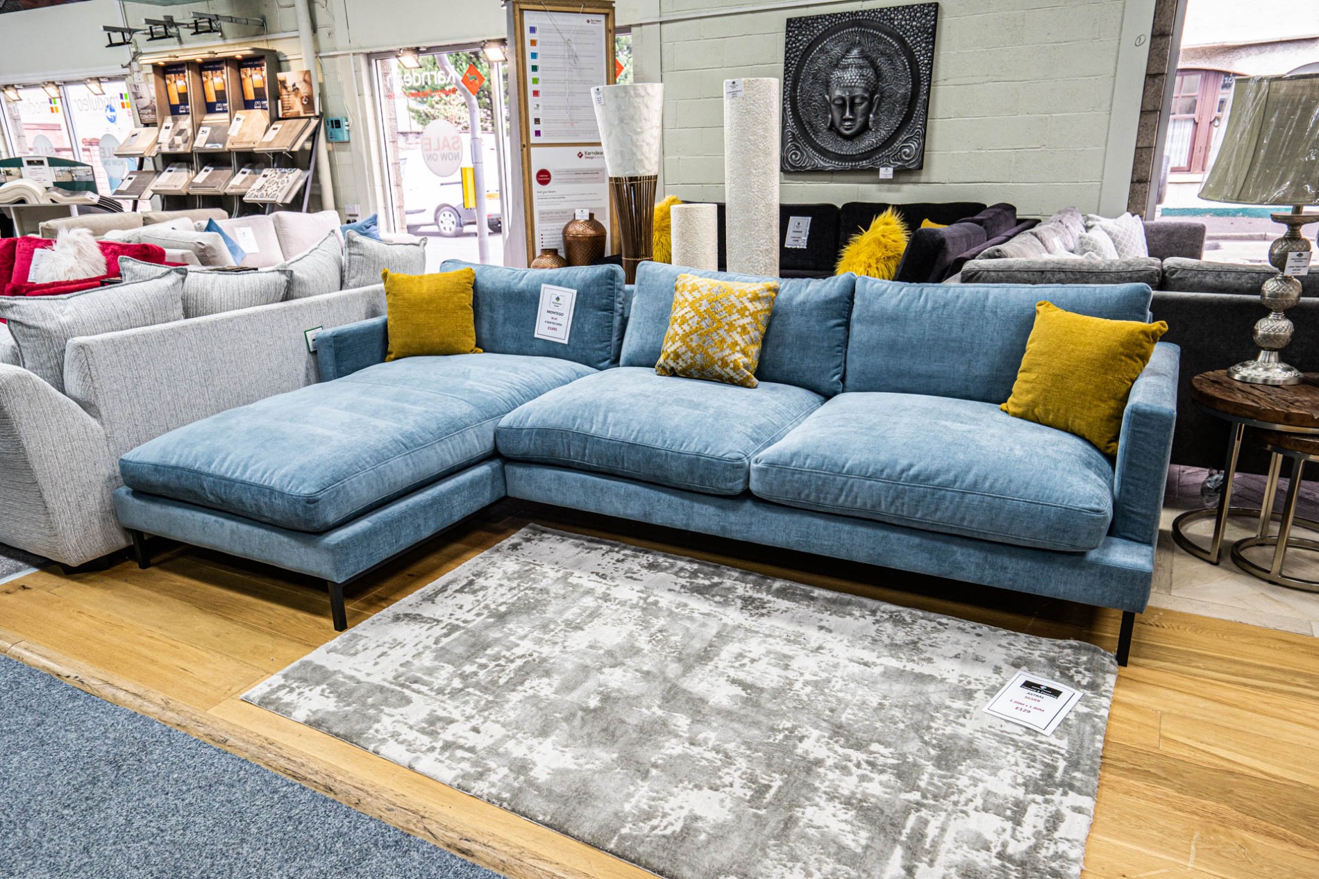 sofa and rug at perthshire flooring